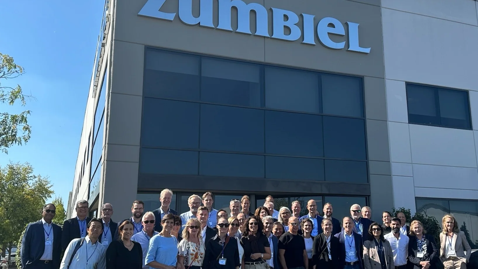 Group picture in front of Zumbiel Building